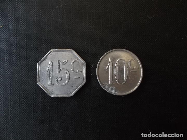 Monedas locales: Conjunto de 2 monedas de 10 y 15 centimos autobuses Roca 1928 - Foto 4