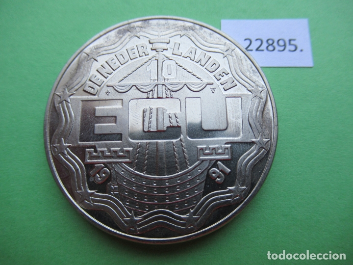 Monedas locales: ficha moneda Holanda 10 Ecu 1991, token, jeton - Foto 3