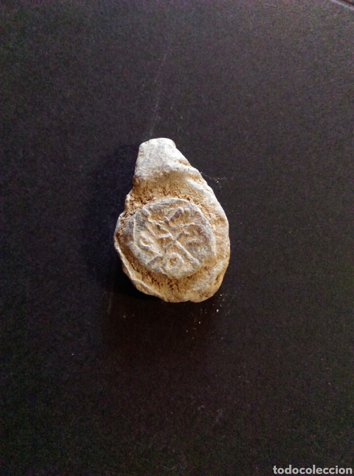 Monedas locales: Antiguo precinto plomo marchamo Aduana medieval - Foto 1