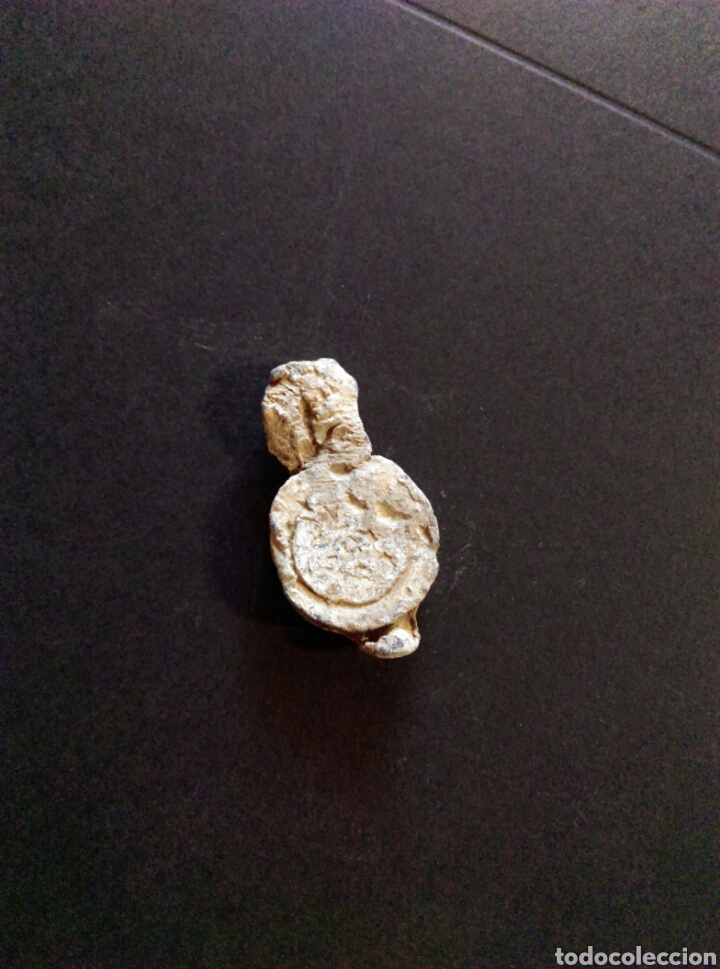 Monedas locales: Antiguo precinto plomo marchamo Aduana medieval - Foto 2