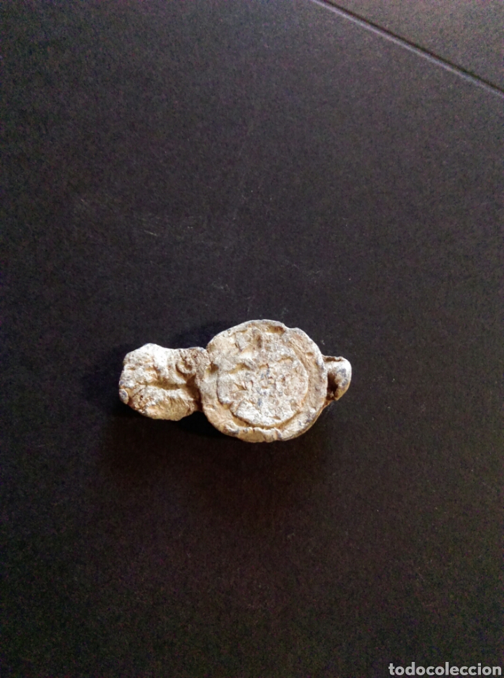 Monedas locales: Antiguo precinto plomo marchamo Aduana medieval - Foto 3