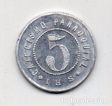 Monedas locales: Catecismo Parroquial. 5 C&eacute;ntimos. Aluminio. - Foto 1