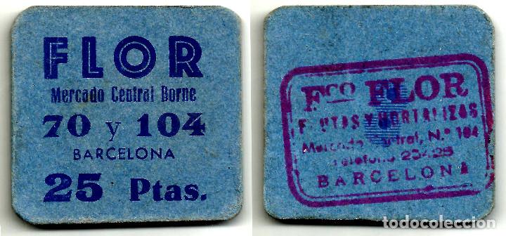 Monedas locales: Mercado Central Borne. Flor. 25 Pesetas (MBC) - Foto 1