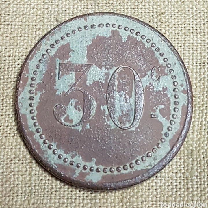 Monedas locales: Antigua ficha de 30 centimos - Foto 2