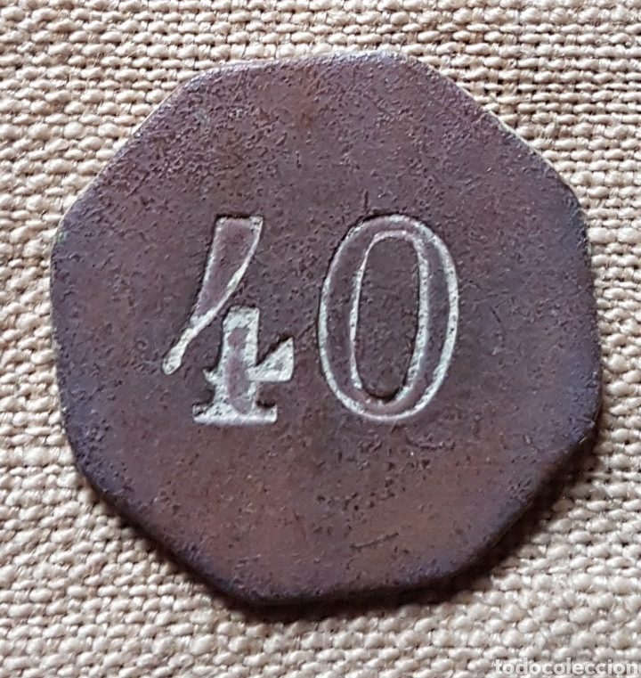 Monedas locales: Antigua ficha de 40 centimos - Foto 1