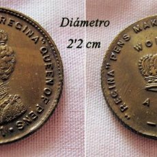 Monedas locales: FICHA INGLESA PUBLICIDAD PLUMAS REGINA. Lote 199488723