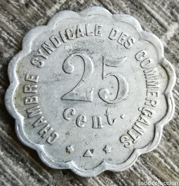 Monedas locales: 25 c&eacute;ntimos 1923 perpignan chambre syndicale des commercants