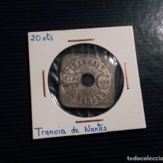 Monedas locales: FICHA DE 20 CTS - TRAMWAYS DE NANTES - ESCASA. Lote 203622105