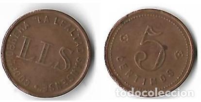 Monedas locales: COOPERATIVA OBRERA LA LEALTAD SANSENSE ** LLS ** 5 CENTIMOS - Foto 1