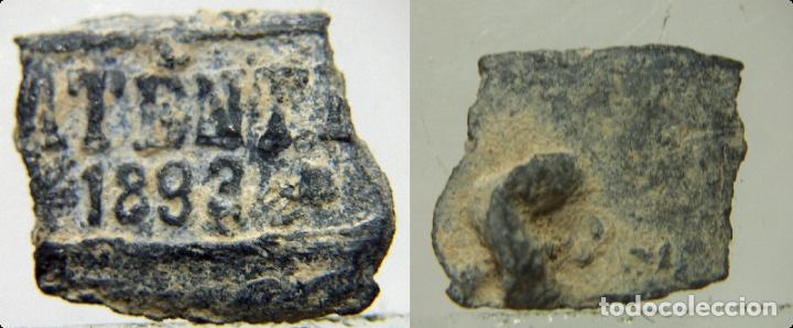Monedas locales: MARCHAMO DE PLOMO A IDENTIFICAR 1893