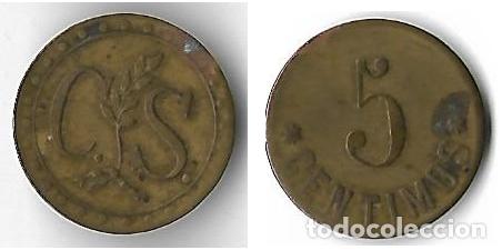 Monedas locales: RARA FICHA ** C S 5 CENTIMOS ** - Foto 1