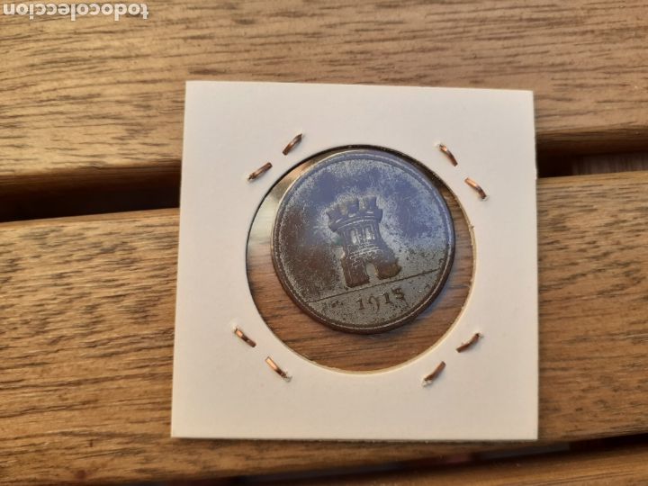 Monedas locales: Ficha de cooperativa de azkoitia 1pta 1915 - Foto 2