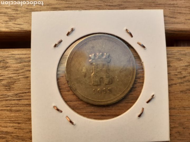 Monedas locales: Ficha de cooperativa de azkoitia 25pta 1915 - Foto 2