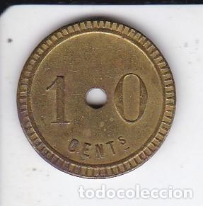 Moedas locais: FICHA DE 10 CENTIMOS DE LA COOPERATIVA LA HERRADURA