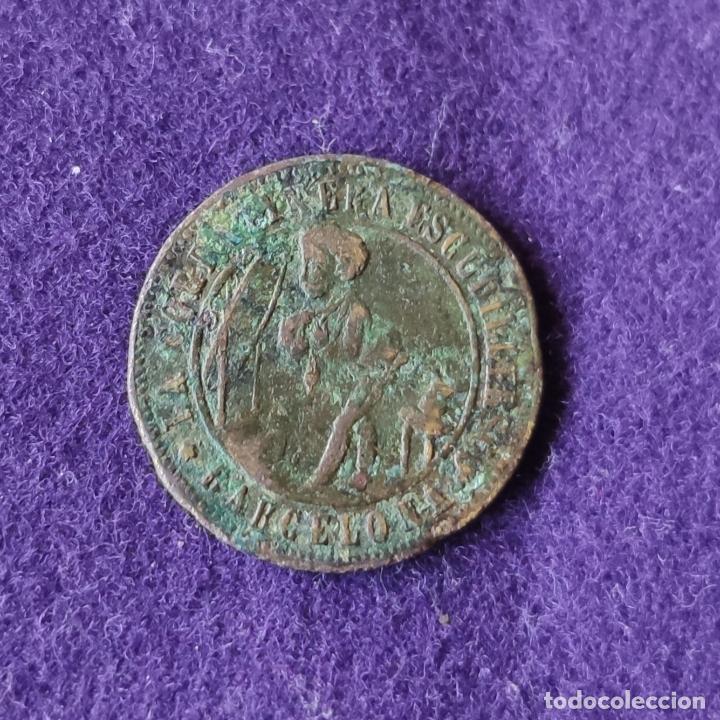 Monedas locales: FICHA MONEDA LA CORBATINERA. 1/2 REAL. BARCELONA. - Foto 1