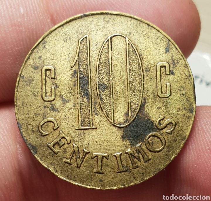 Monedas locales: CURIOSA FICHA COPERATIVA DE 10 CENTIMOS - Foto 1