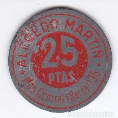 Monedas locales: FICHA DE 25 PESETAS DE ALFREDO MARTIN - BORNE 136 (MONEDA). Lote 216452406