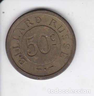 Monedas locales: FICHA DE 50 CENTIMOS DE BILLARD RUSSE - Foto 2