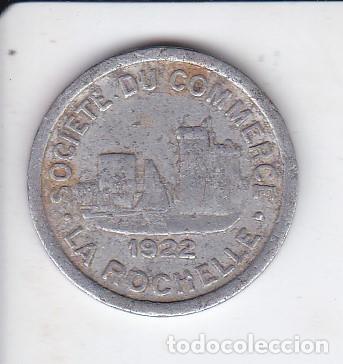 Monedas locales: FICHA DE 10 CENTIMOS DE LA SOCIETEDU COMMERCE DE ROCHELLE 1922 - Foto 2