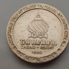 Monedas locales: FICHA INAUGURACIÓN CASINO TAJ MAHAL 1990 DONALD TRUMP