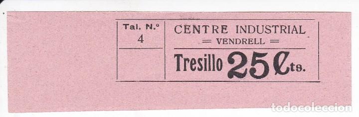 Monedas locales: VALE DEL CENTRE INDUSTRIAL DE EL VENDRELL DE 25 CENTIMOS PARA TRESILLO - Foto 1