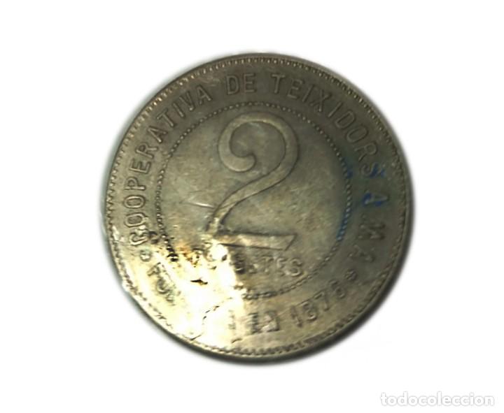 Monedas locales: 2 Pesetas Coop. Teixidors 1876 - Foto 1