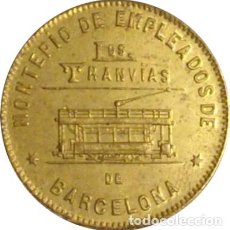 Monedas locales: ESPAÑA. TRANVÍAS DE BARCELONA. 10 CÉNTIMOS. 1.916. Lote 230736380