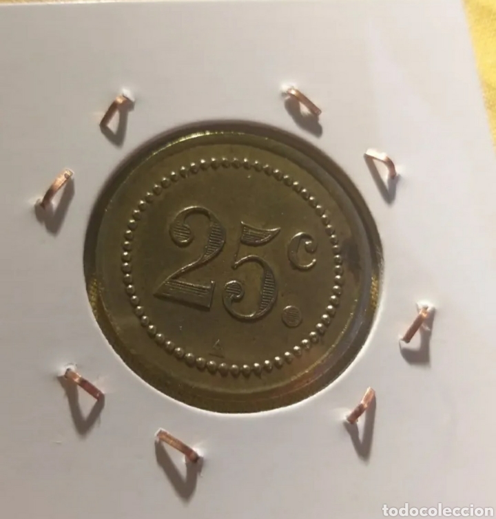 Monedas locales: Moneda dineraria de cooperativa 25 c&eacute;ntimos - Foto 2