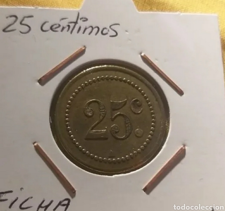 Monedas locales: Moneda dineraria de cooperativa 25 c&eacute;ntimos - Foto 1