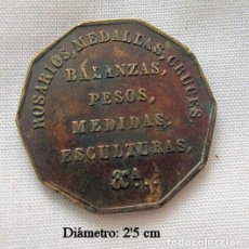 Monedas locales: FICHA ANTIGUA JUAN BELMAS MADRID PESOS BALANZAS MEDIDAS. Lote 251046810