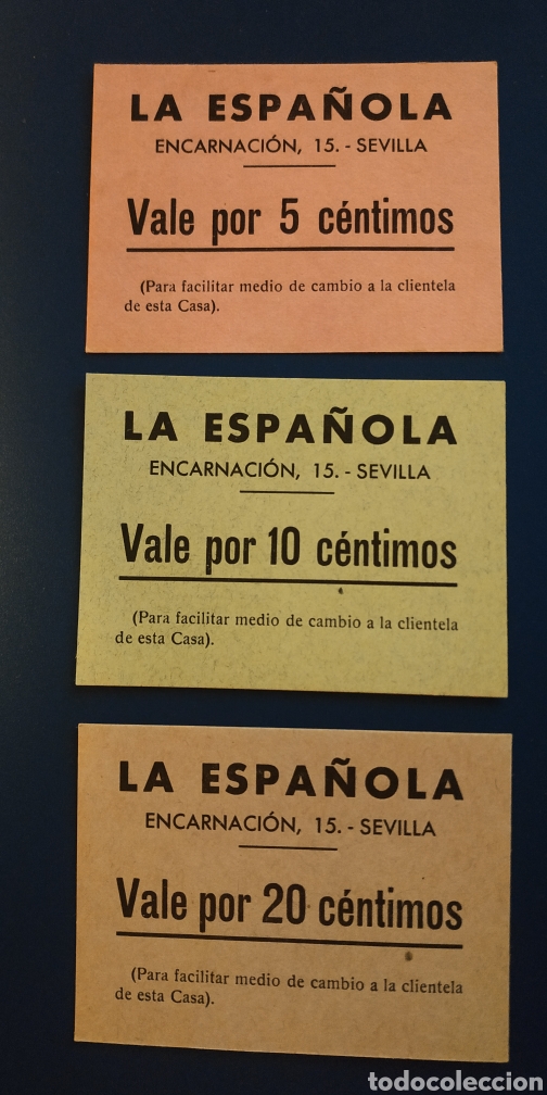 Monedas locales: Vales del Bar La Espa&ntilde;ola - Sevilla - Foto 1