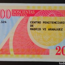 Monedas locales: VALE DEL CENTRO PENITENCIARIO DE MADRID - ARANJUEZ - 200 PESETAS. Lote 260517425