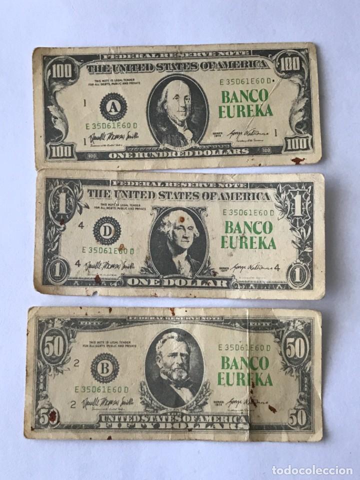 Monedas locales: Tres vales dinerarios Banco Eureka - Foto 1