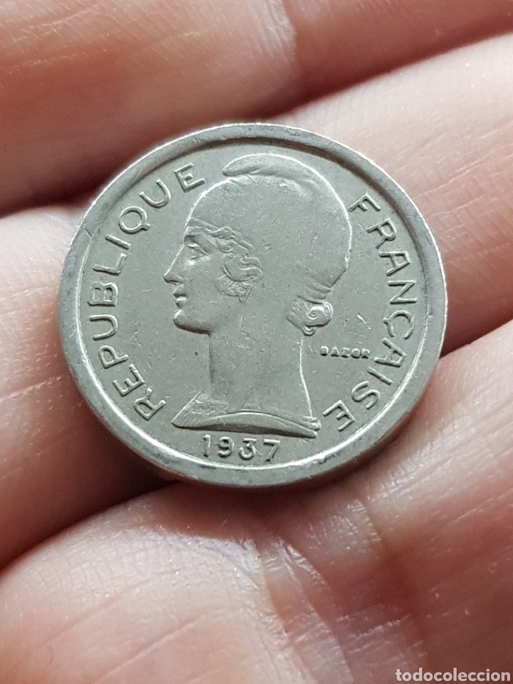 Monedas locales: RARA FICHA TELEF&Oacute;NICA FRANCESA DE 1937. - Foto 1