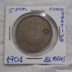 Monedas locales: 5 PESETAS 1901 COOPERATIVA EL RELOJ. VER FOTOGRAFÍAS Y DESCRIPCIÓN.. Lote 294066023