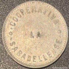 Monedas locales: FICHA 50 CENTIMOS COOPERATIVA SABADELLENSE. Lote 299318213