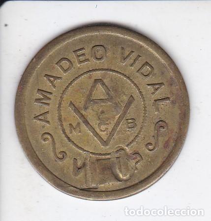 Monedas locales: FICHA DE AMADEO VIDAL REPICADA 10 PESETAS (MONEDA) - Foto 1