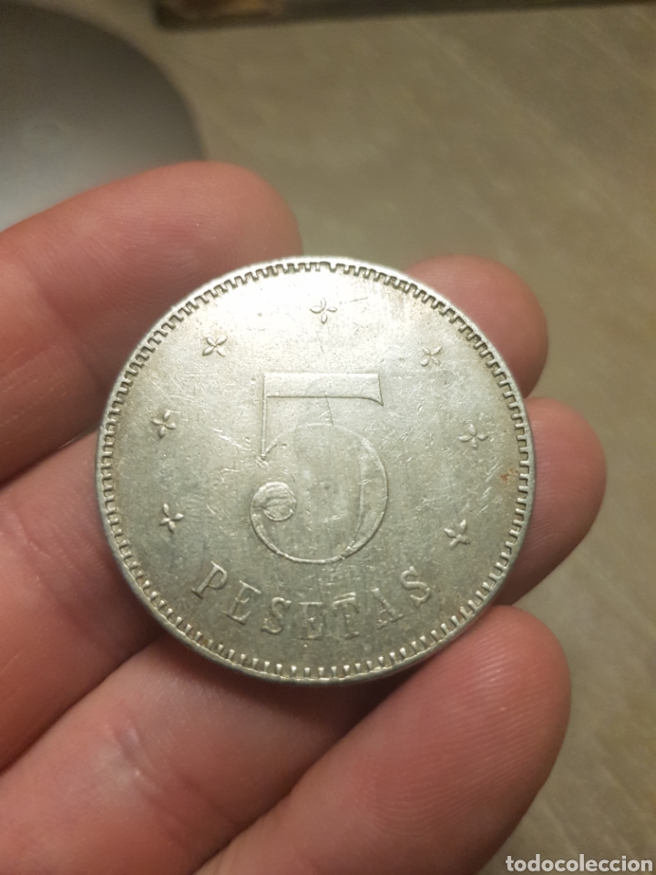 Monedas locales: 5 pesetas casino Sevilla - Foto 2
