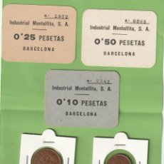 Monedas locales: SÉRIE COMPLETA 5 PIEZAS INDUSTRIAL MONTALFITA BARCELONA EMPRESA COLECTIVIZADA GUERRA CIVIL PERFECTAS. Lote 304661953