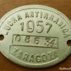 Monedas locales: FICHA ANTIRRABIZA ZARAGOZA 1957. Lote 306843028