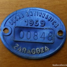 Monedas locales: FICHA ANTIRRABIZA ZARAGOZA 1959. Lote 306843188