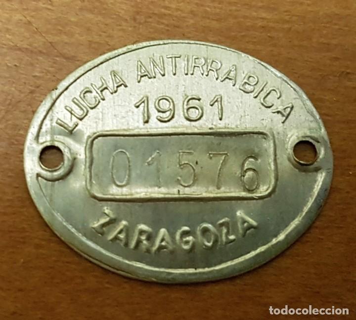 Monedas locales: Ficha antirrabiza zaragoza 1961 - Foto 1