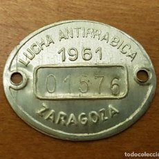 Monedas locales: FICHA ANTIRRABIZA ZARAGOZA 1961. Lote 306843308