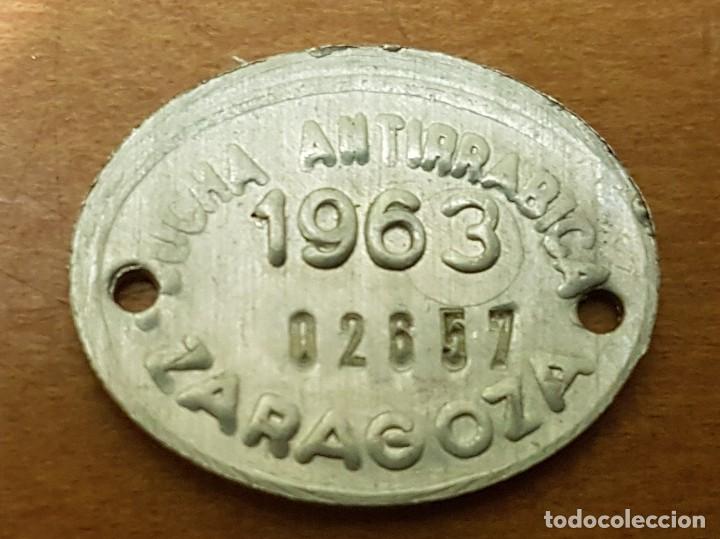 Monedas locales: Ficha antirrabiza zaragoza 1963 - Foto 1