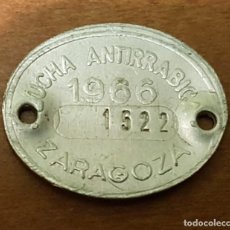 Monedas locales: FICHA ANTIRRABIZA ZARAGOZA 1966. Lote 306843748