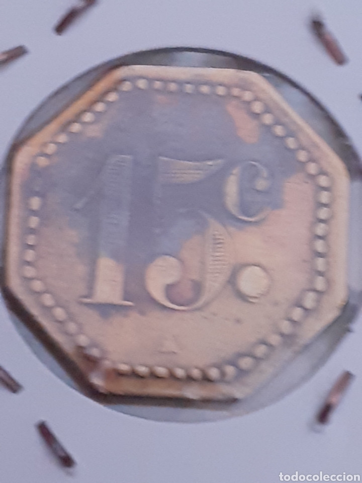 Monedas locales: Ficha de cooperativa sin identificar 15centimos - Foto 2
