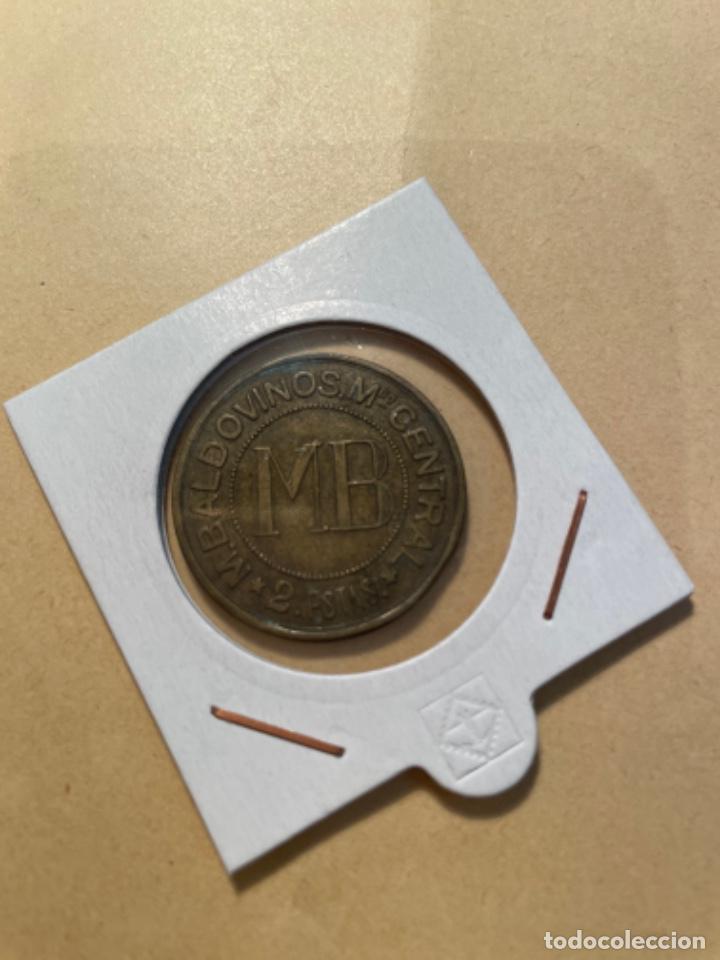 Local Coins: ANTIGUA CHAPA COOPERATIVAS (BORNE) M. BALDOVINOS MDO. CENTRAL MB 2 PSTAS