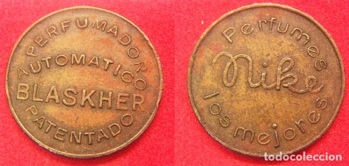 Monedas locales: TOKEN PERFUMES NIKE, PERFUMADOR AUTOMATICO BLASKHER - Foto 1
