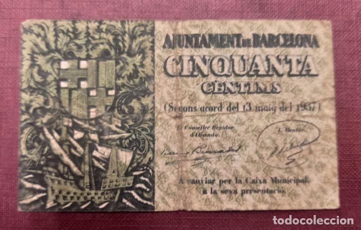 Monedas locales: Barcelona 50 Centimos 1937 - Foto 1