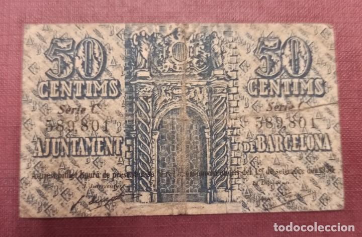 Monedas locales: Barcelona 50 Centimos 1937 - Foto 2
